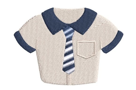 A Classic School Uniform Shirt Embroidery Design