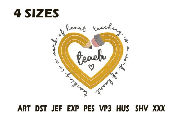 A Review of the Teacher Pencil Heart Embroidery Design
