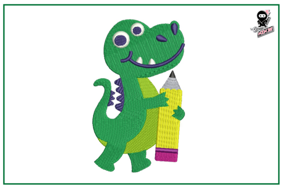 An Embroidery Designer Reviews the Baby Crocodile with Pencil Design