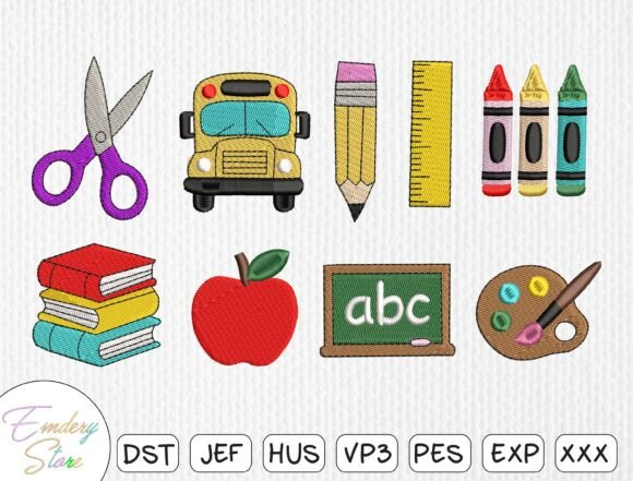 Embroidery Design Review: Back to School Art Supplies Set