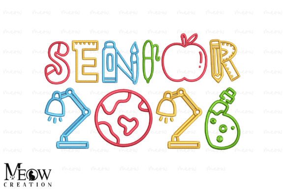 Senior 2026 Embroidery Design for Business Branding