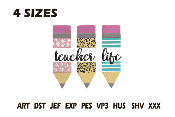Teacher Life Pencils Embroidery File: A Designer's Review