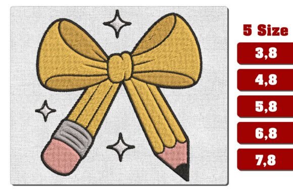 Testing the Pencil Bow Back to School Embroidery Design