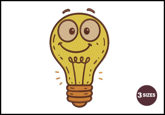 Why the Smiling Light Bulb Embroidery Design Stands Out